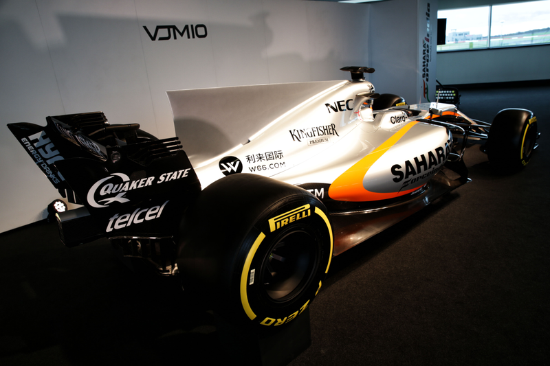 Here’s its better side, as a unicorn chaser. Photo credit: Force India